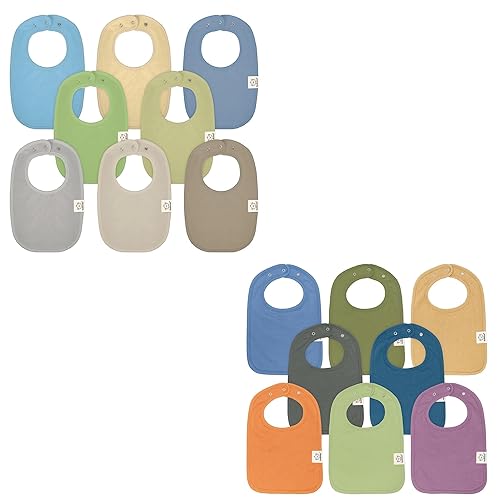 KeaBabies Paquete de 8 baberos orgánicos para bebés para niñas y niños y paquete de 8 baberos orgánicos para bebés para niños y niñas, baberos de