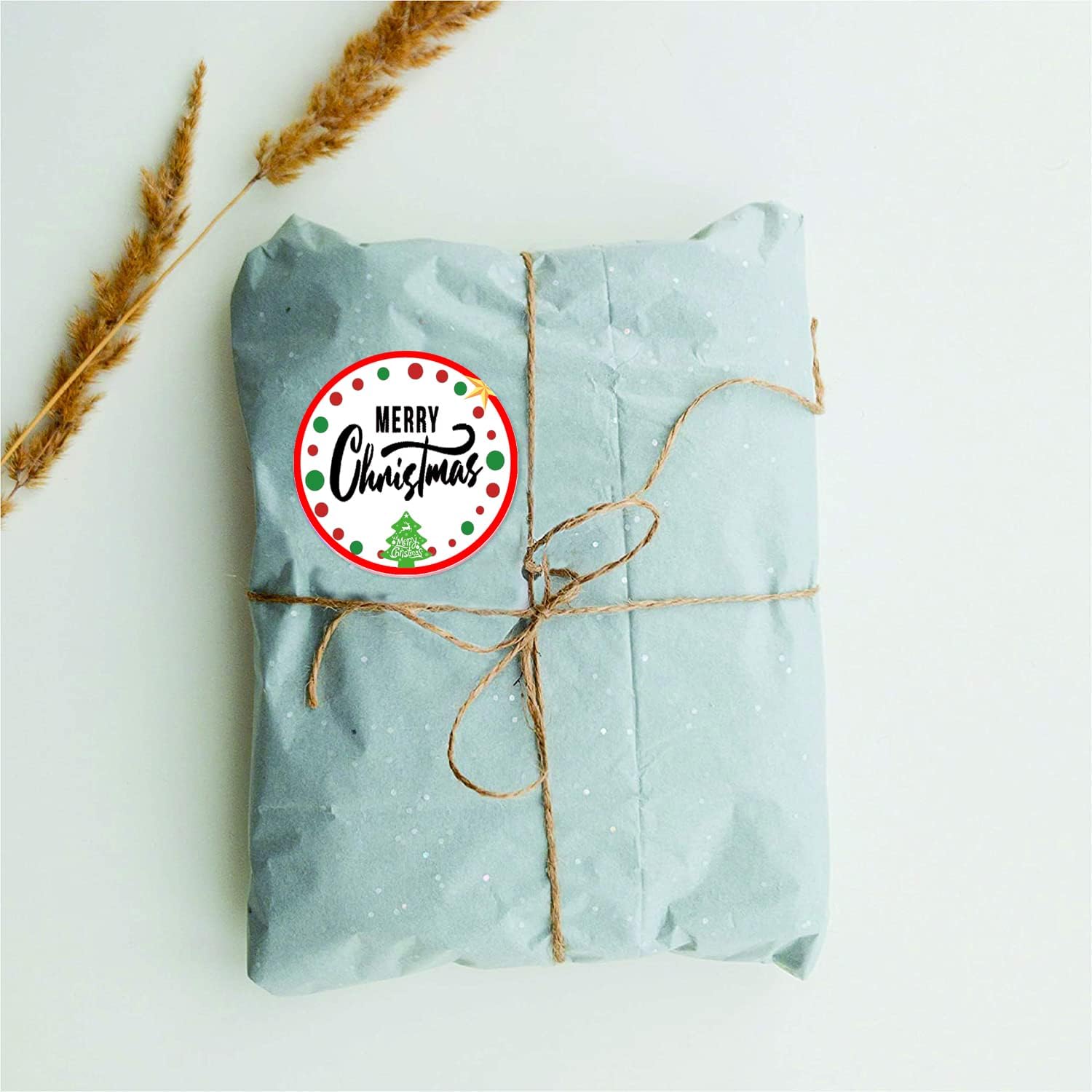 Christmas Themed Direct Thermal Labels,2 inch Color Coding Dot Thank You Labels for Thermal Label Printer Shipping Label Printer for Xmas New Year Party Business 500 Pcs Per Roll (Pack of 2)