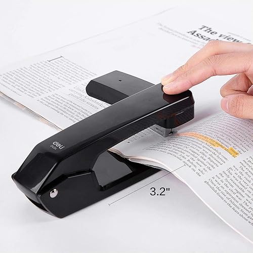 Miniatura 2 de Deli Grapadora giratoria con brazo oscilante, engrapadoras de escritorio con rotación de 360 grados, capacidad de 25 hojas, incluye 1000 grapas,