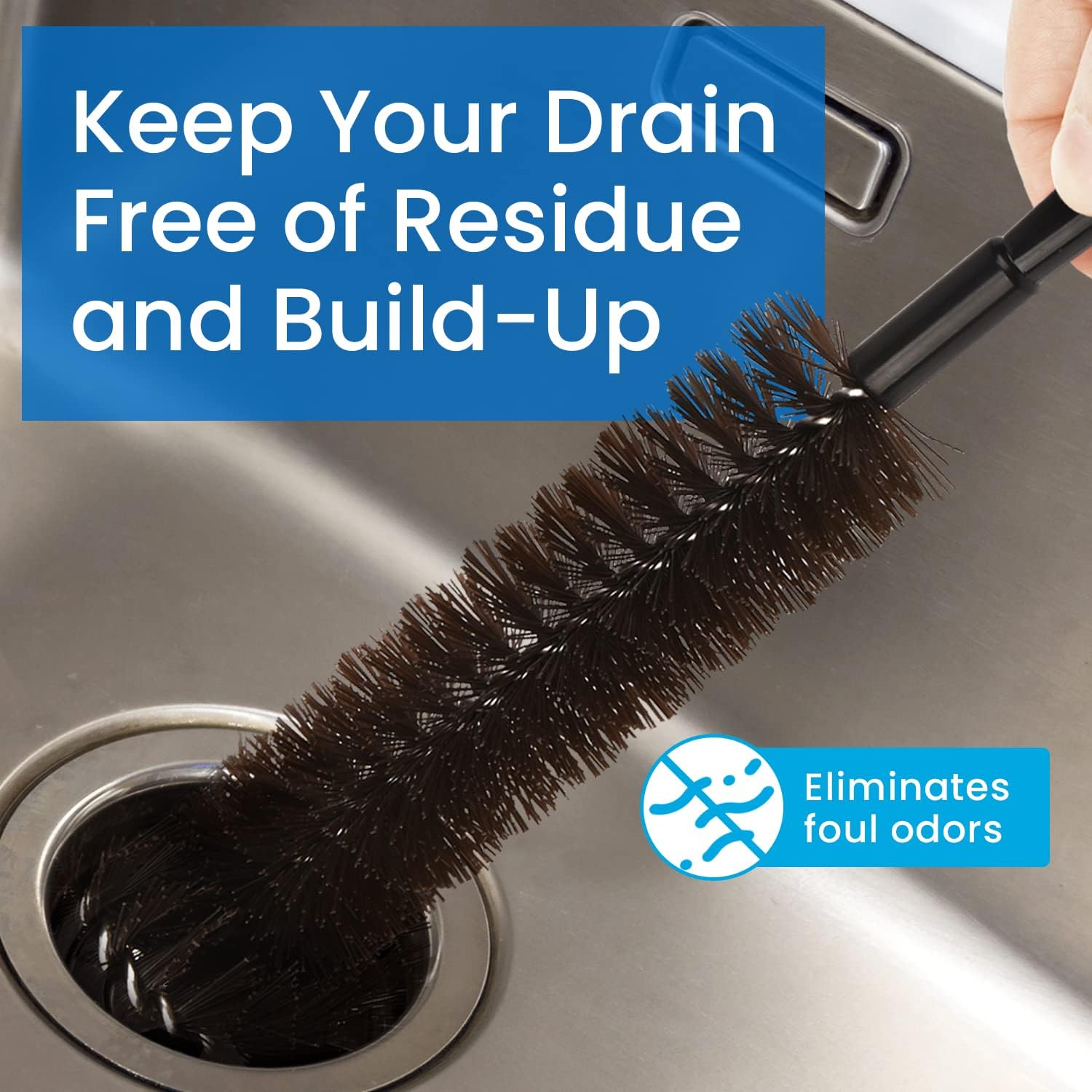 [2 Pack] Garbage Disposal Cleaner Brush with Extra Long Handle to Keep Your Drain Spotless - Disposal Cleaner and Deodorizer - Disposer Cleaner Drain Brush - Garbage Disposal Brush