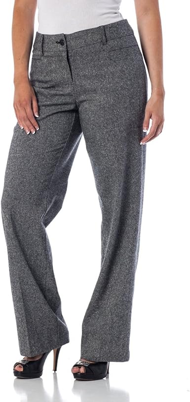 Women's Tweed Trouser Work Pant Grey 10 at Amazon Womenâs Clothing store