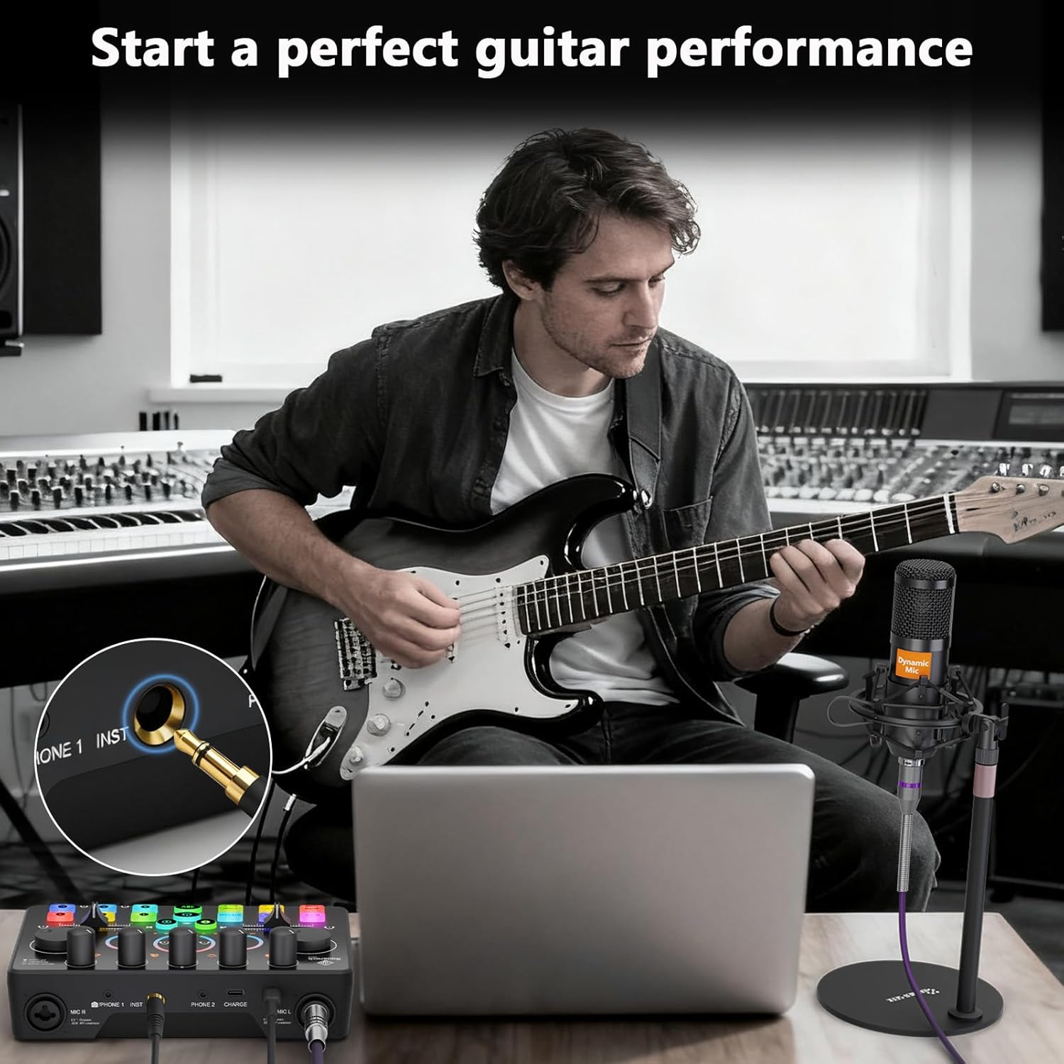 Podcast Equipment Bundle for 2, Audio Mixer with 8GB Memory Card and Dynamic Mics,RGB,Built-in Recorder, Customize Button, Stereo for Vocal Recording Podcasting,Streaming Camera, PC, Phone.(RS2i2) - Image 9