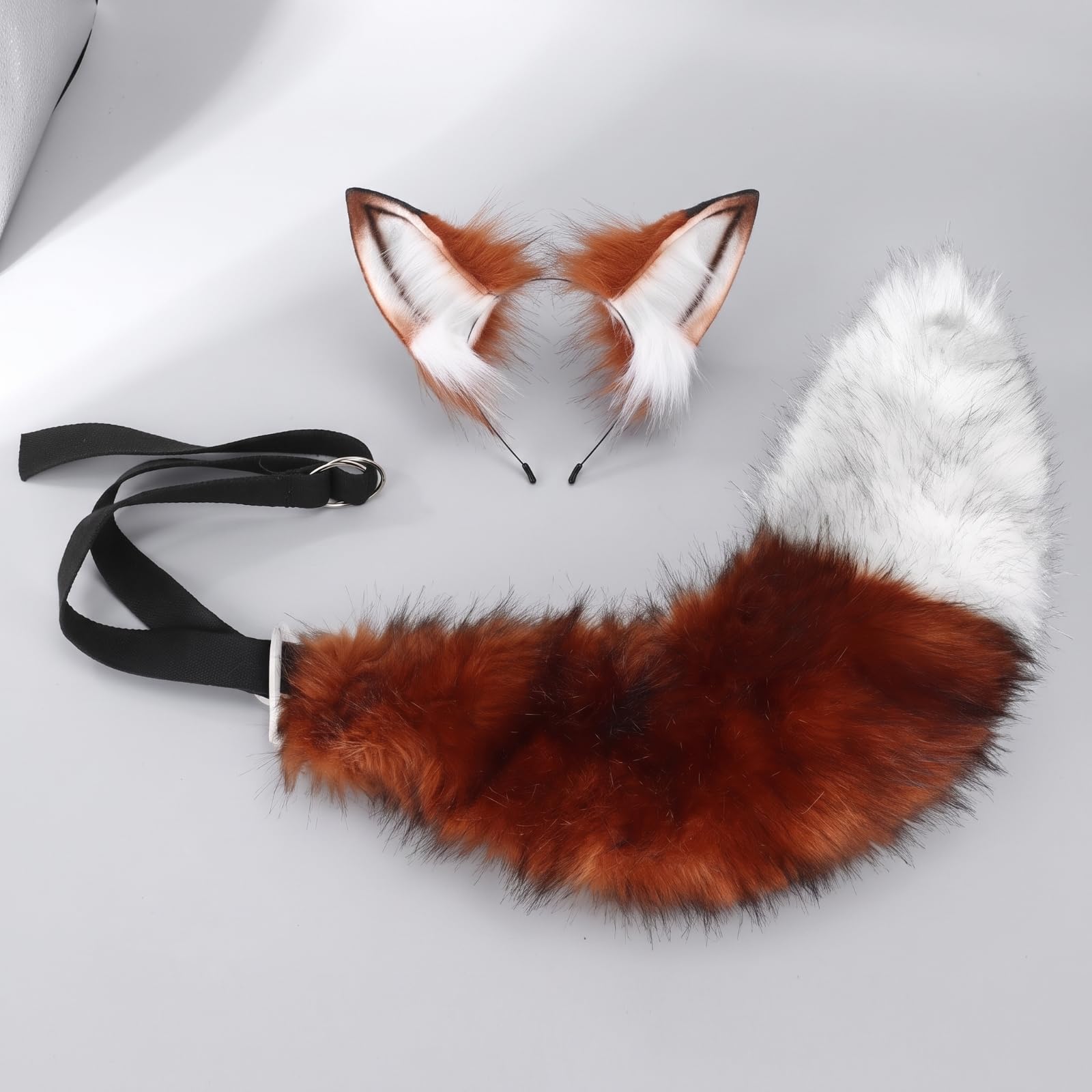 Set da Realistico, Fascia con Orecchie di, Regolabile, per Feste a Tema, Halloween, Cosplayer, Adulti