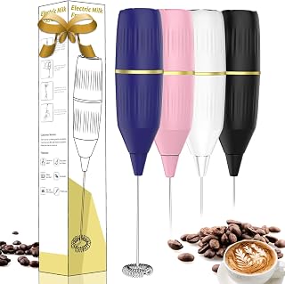 Milk Frother Handheld | Easy Clean, Detachable | Multi-Functional Drink Mixer for Coffee, Matcha, Eggs | Compact & Portable | Gift (Blue)