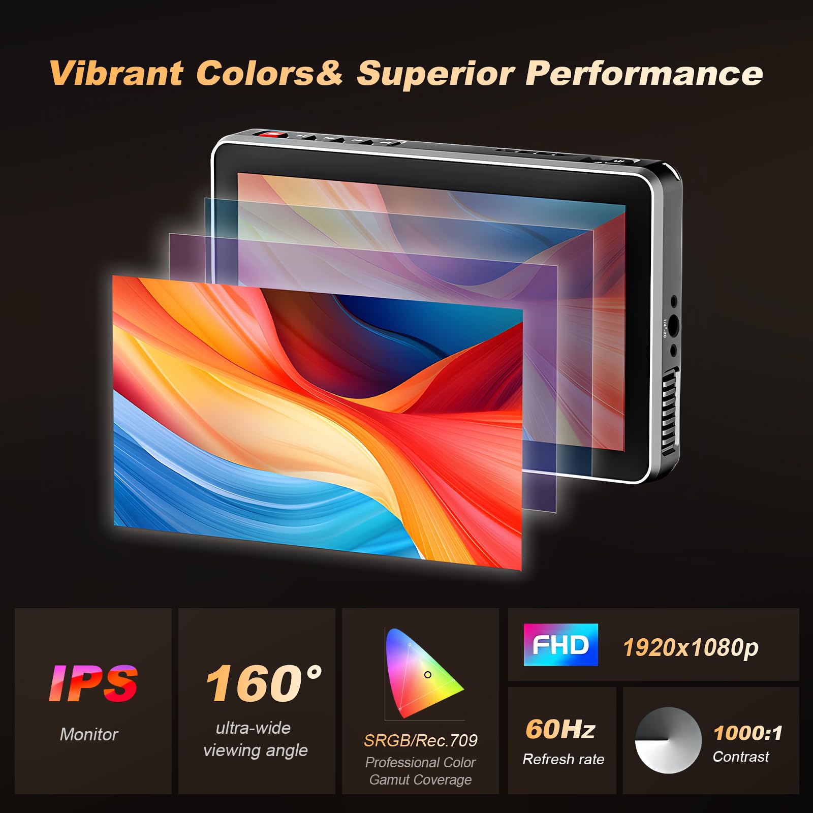 VILTROX DC-X3 DCX3 zewnętrzny ekran dotykowy 2000 Nit 4K 6-calowy monitor kamery HDMI z baterią Full HD 1920 x 1080 IPS 3D LUT z osłoną przeciwsłoneczną, torba do przechowywania dla Sony Canon, Nikon