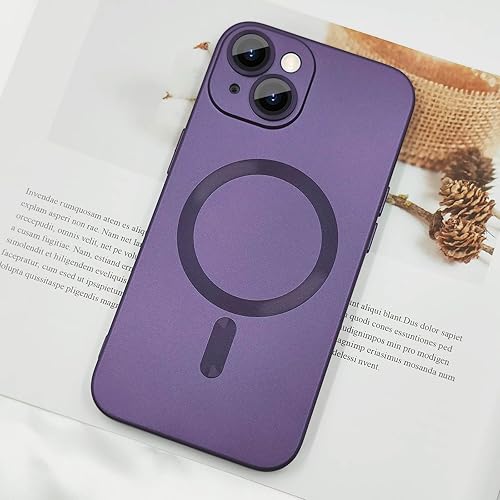 Miniatura 5 de Funda magnética para iPhone 13 Mini para mujer, diseño de brillo metálico suave mate con protector de lente de cámara, compatible con Magsafe funda