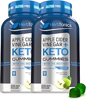 Herbtonics ACV Keto Gummies with The Mother & Keto BHB | Apple Cider Vinegar Keto Gummies | Sugar Free, Keto ACV Gummies for Energy & Immunity (60.0 Servings (Pack of 1))