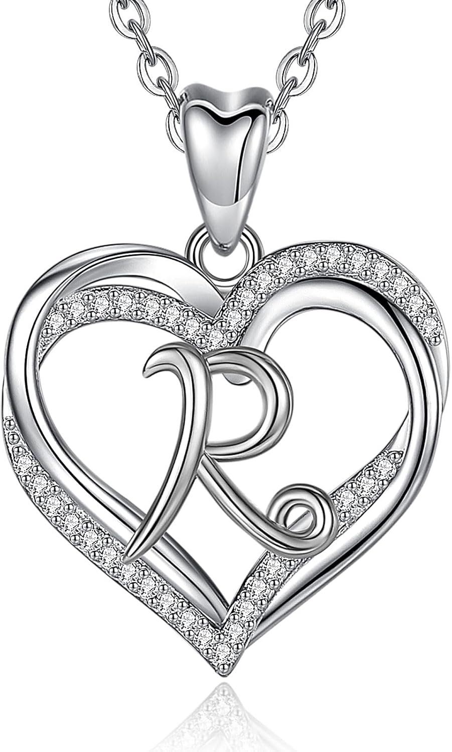 INFUSEU Unique Initial Necklaces for Women Girls Small Heart Letter Jewelry, Meaningful Personalized Gifts