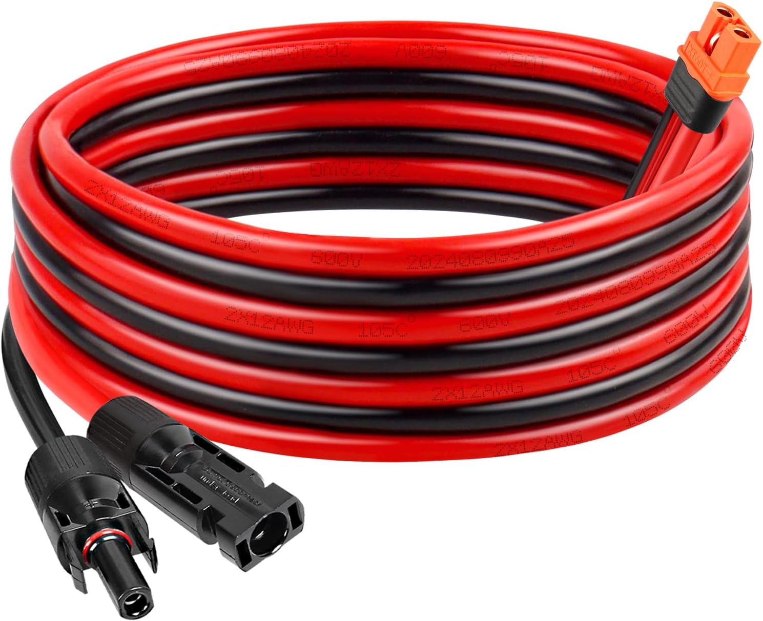 MOOKEERF Solar to XT60i Cable 12AWG 15FT Solar Panel to XT60i Adapter Connector XT60i-F Extension Cable for Portable Power Station Solar Generator