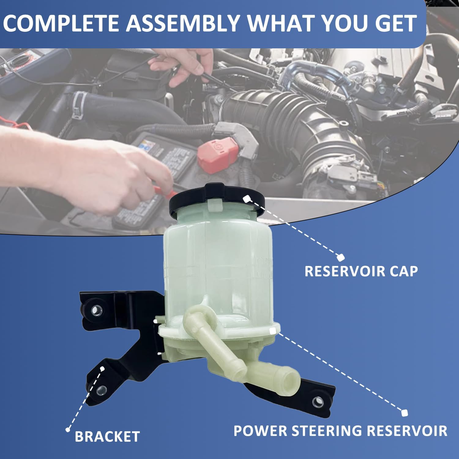 Power Steering Reservoir w/Cap & Bracket for Lexus RX330 2004-2006 for Lexus RX350 2007-2008 603-673 3R-110