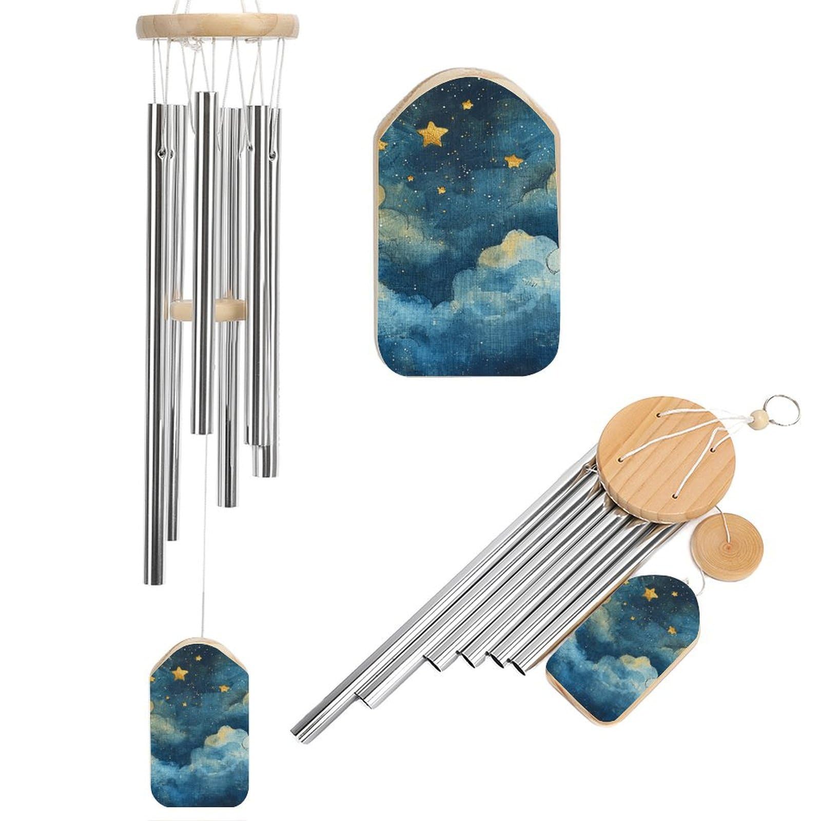 Unique Scenery Images Wind Chimes for Outside Memorial Gift Sympathy Wind Chimes Aluminum Tube Windchime with Hook Windbell for Outdoor Patio Garden Decor Housewarming Gift