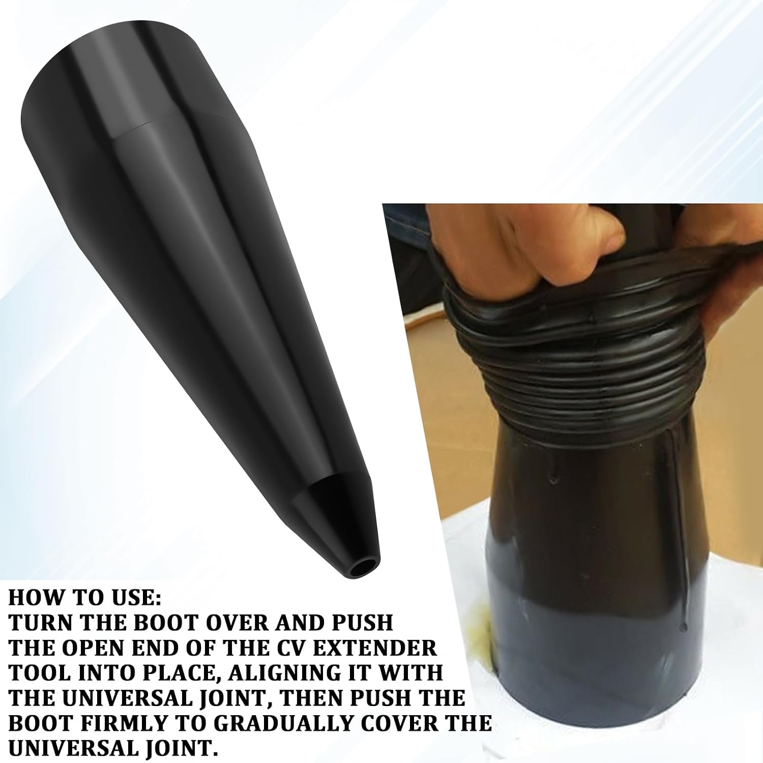 CV Boot Expander Tool Cone CV Axle Boot Removal Tool for Stretching and Mounting The Boots, Professional Installation Tools with Large Opening Universal Stretch OD 4.3" for Auto Axle Boots