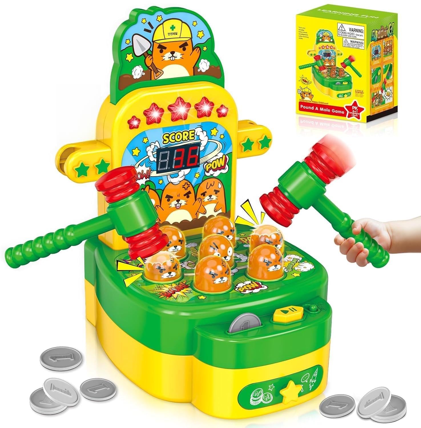 Amoyasite Mole Whack Game for Kids, Arcade Game Toy for Kids Ages 3+