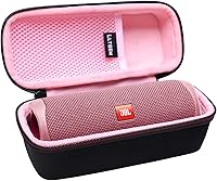 Vista 20 de LTGEM - Funda compatible con JBL Flip 7/5/6/Grip Altavoz Bluetooth portátil impermeable, portátil, bolsa de almacenamiento de viaje, negro y rojo