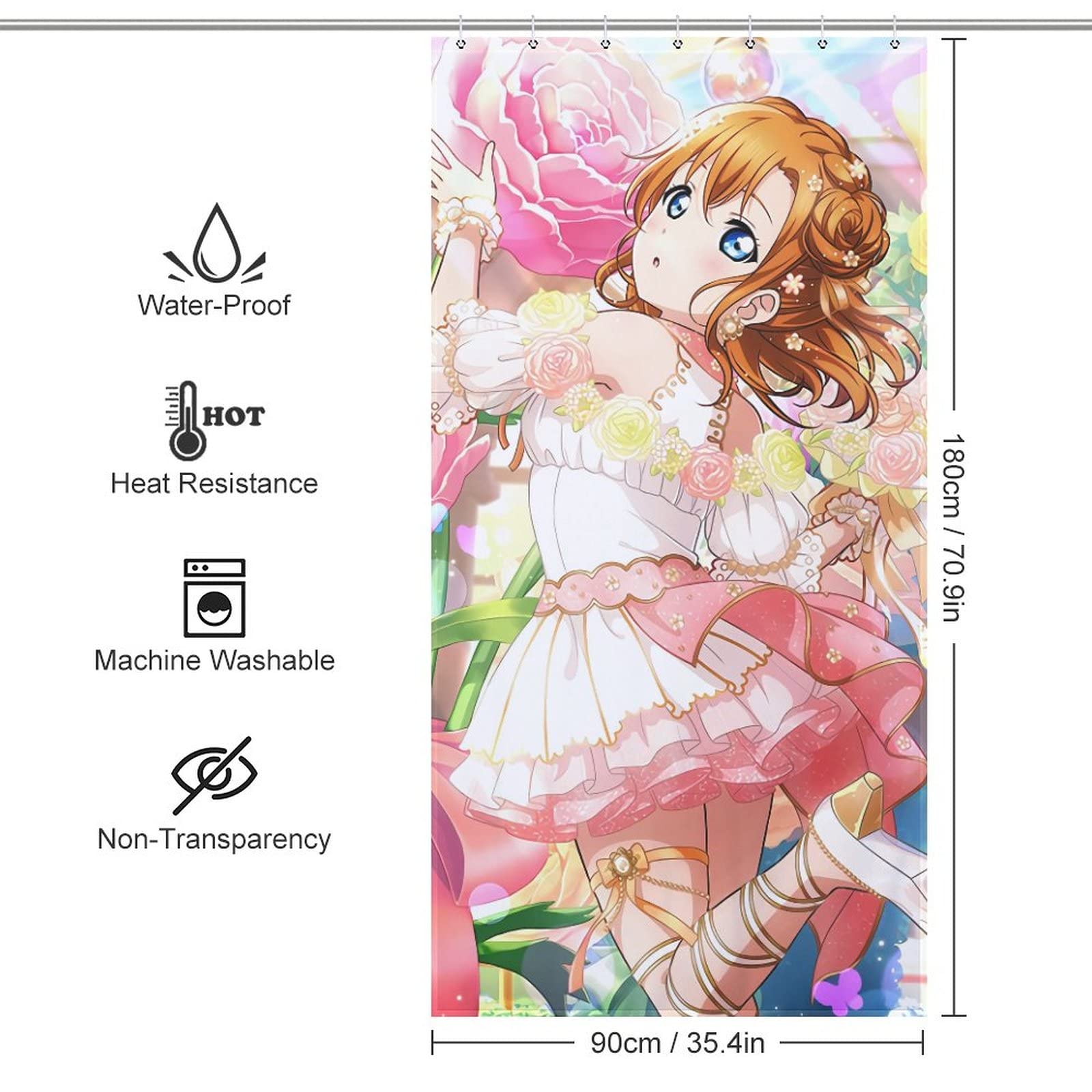 Amazon｜ラブライブ！ 高坂穂乃果 スマホ バスカーテン シャワー