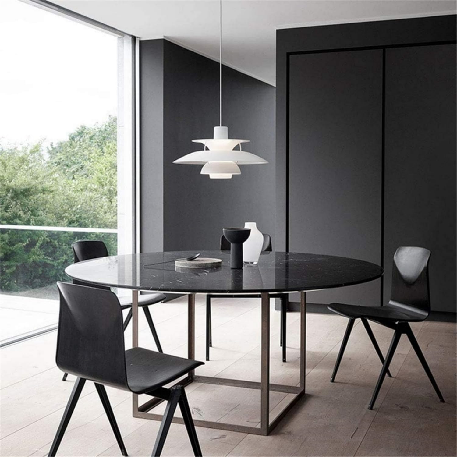 Pendelleuchte Esstischlampe Kronleuchter Moderne Hängelampe 40CM Weiß | Verstellbarer Schnur,Blendschutz mit E27 Sockel,Ideal für Kücheninsel,Esszimmer, Wohnzimmer und Schlafzimmer