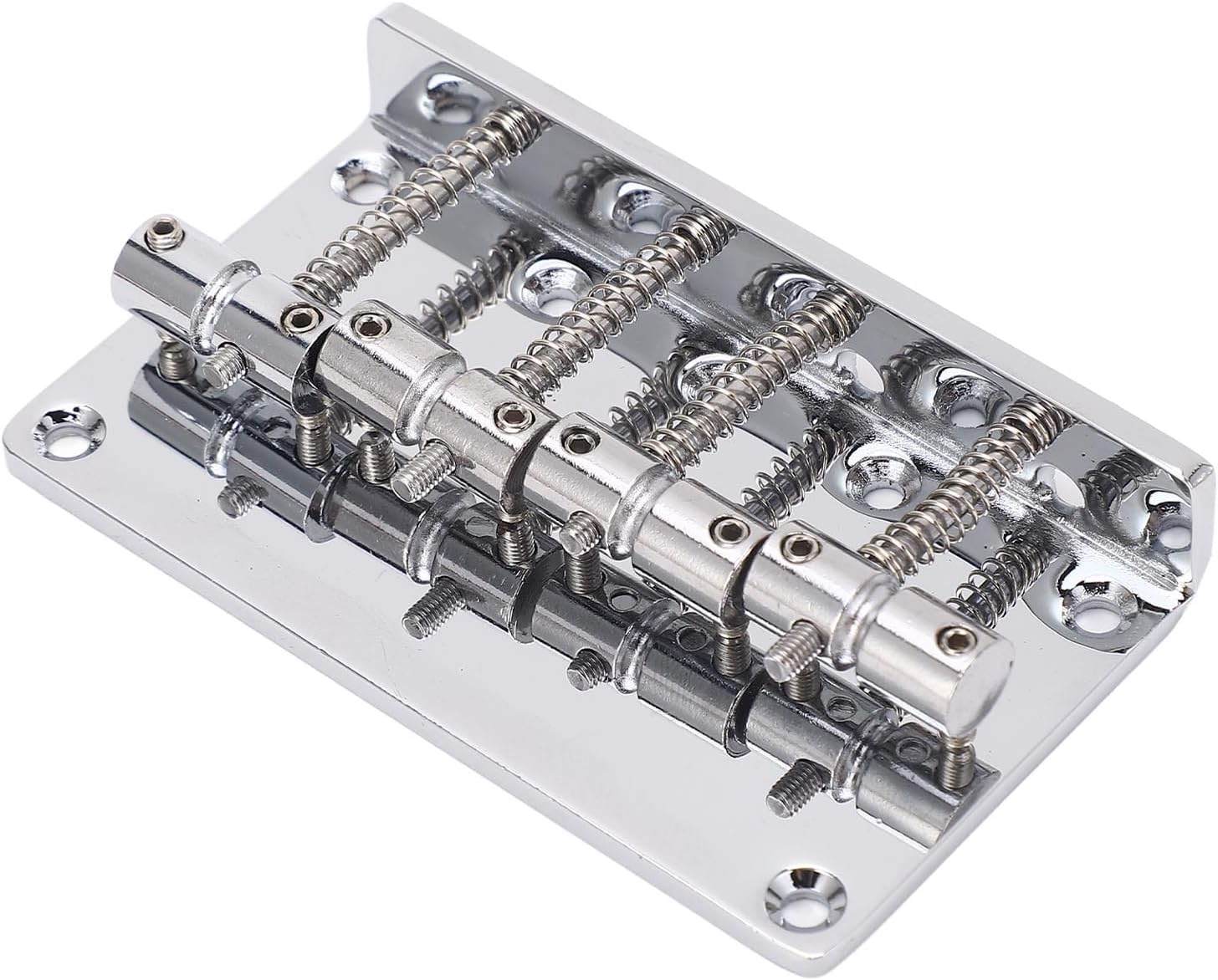 4 String Electric Bass Bridge Premium Zinc Alloy Adjustable Saddles and Tailpiece Set Vintage Bass Bridge for Jazz Bass or Precision Bass 86mm