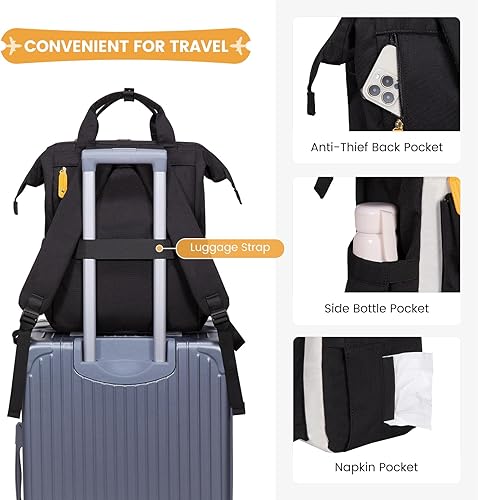 Miniatura 5 de LOVEVOOK Mochila para computadora portátil para mujer, mochila para profesores, enfermeras, trabajo, viajes, mochila para computadora, Y Beige