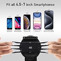 Vista 2 de Soporte de teléfono para correr, brazaletes de antebrazo giratorio de 360° y desmontable, compatible con todos los teléfonos celulares de 4.5 a 7