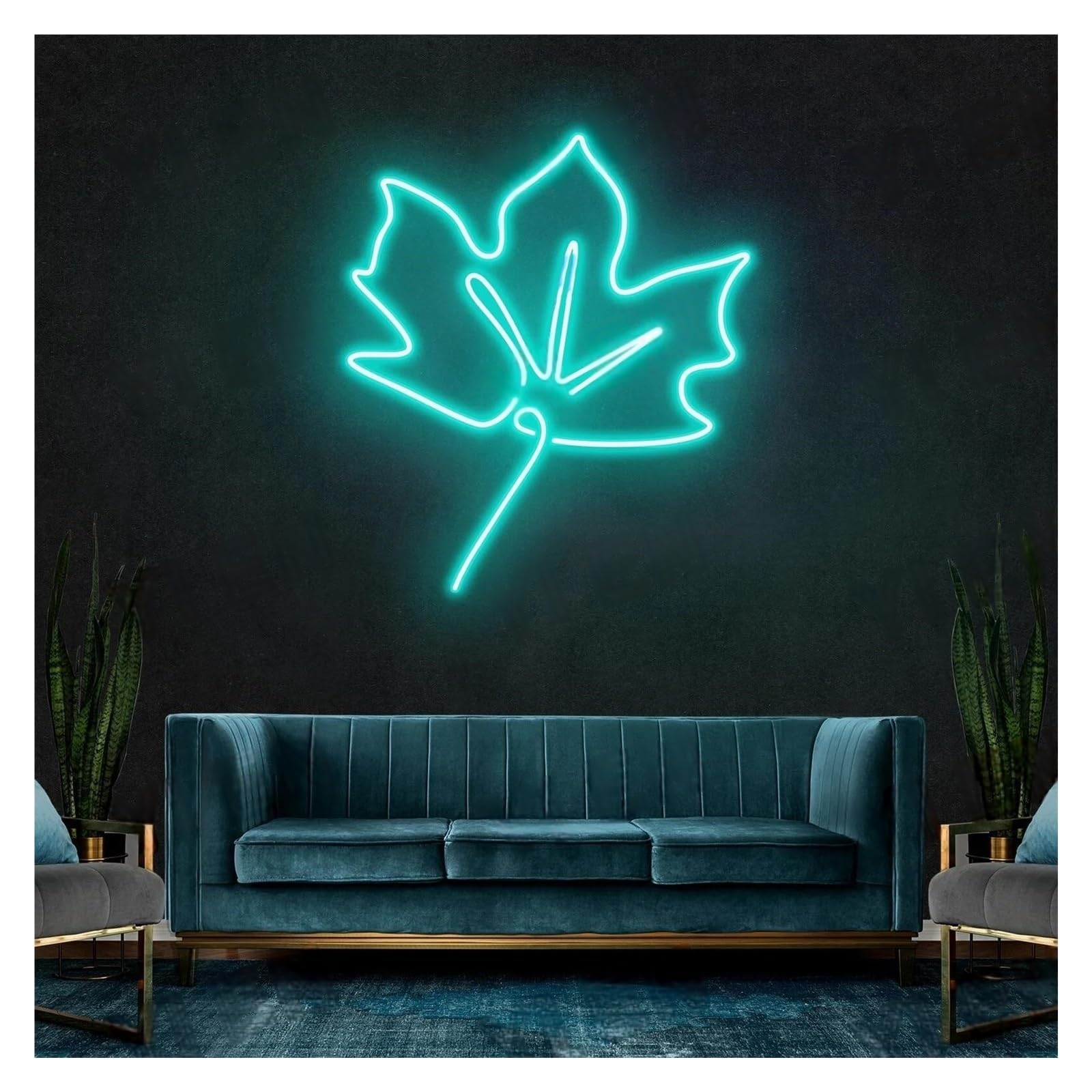 LEMST Signs Lamp Maple Leaf Neon Signs USB Powered Adjustable Brightness Leaf Neon Lights, Suitable for Wall Hanging Decor Commercial Signs(C,60cm)