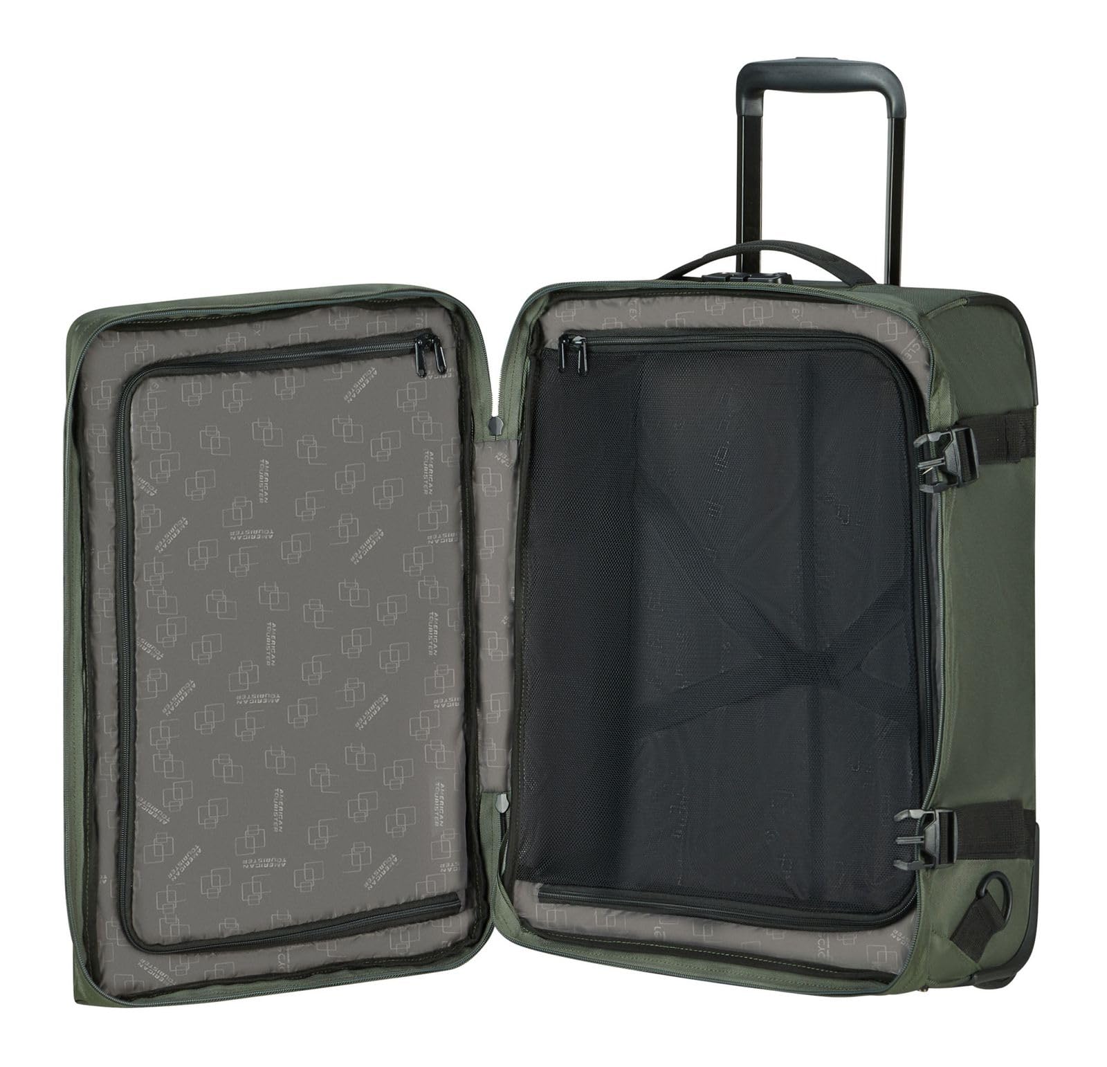 American Tourister Urban Track - Borsa da viaggio/Zaino con 2 rotelle S, 55 cm, 45.5 L, Verde (Dark Khaki)