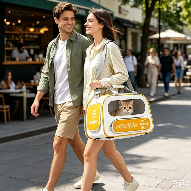 Foto 2 de 7 de PETCUTE Bolsa de Transporte para Mascotas,Transportín Perro Gato Plegable con Colchón Suave,Correa…