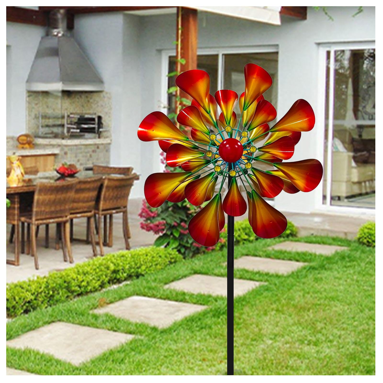 81 Pollici Girandola A Vento Girandole A Vento Vento A 360° Con Cinetica Filatore Cinetico per giardino, patio, prato