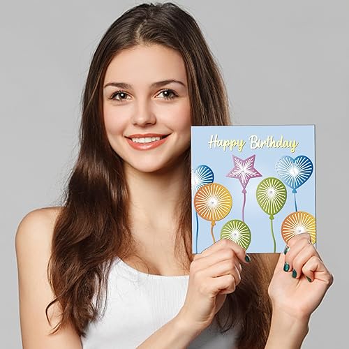 Miniatura 4 de GLOBLELAND Juego de 11 troqueles de corte de globos de cumpleaños para manualidades, álbumes de recortes, globos de fiesta de cumpleaños de metal,