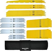 LEILUO 36 Pcs Reciprocating Saw Accessory for Wood Metal Plastic Sawzall Attachments Kit Compatible with DeWalt Bosch Makita Milwaukee Porter-Cable Ryobi Ridgid Skil Craftsman