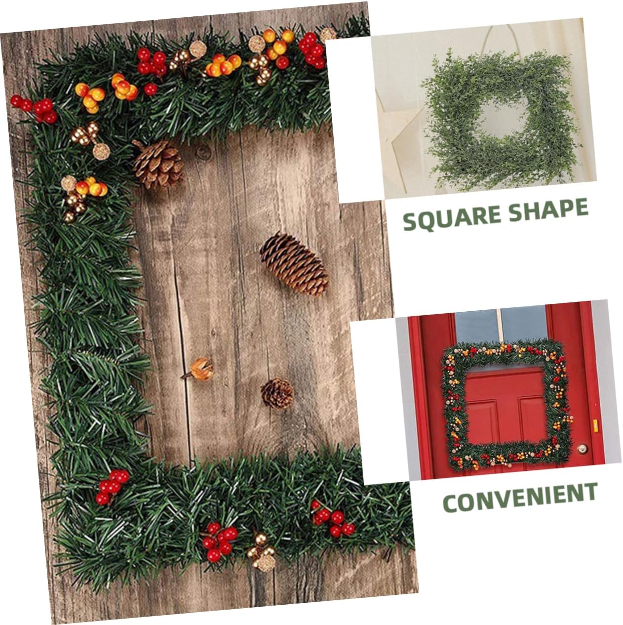 Luxshiny 3pcs Square Metal Wreath Frame Wreath Holders for Floral Arrangements Holiday Decor and Craft Projects