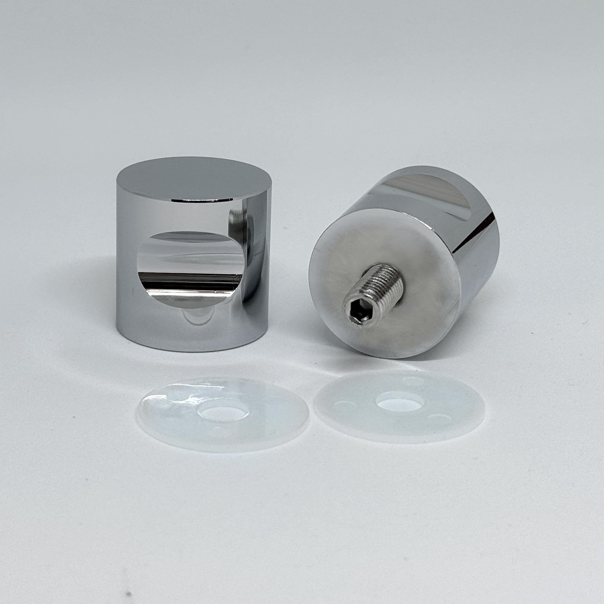 Tirador para mampara de ducha de repuesto para puerta de ducha, para vidrio de baño de 6 mm a 15 mm de grosor, negro mate (cromo satinado)