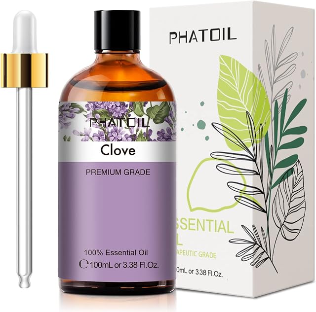 PHATOIL Clove Essential Oil 100ML, 100% Pure Therapeutic Grade Clove Essential Oils for Diffuser, Humidifier, Aromatherapy, Sleep, Relax