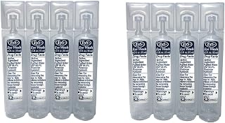 EyS Single-Use Sterile Eye Wash Vials, 0.5 fl oz Pack of 8 - Buffered Solution for Safe Debris Removal