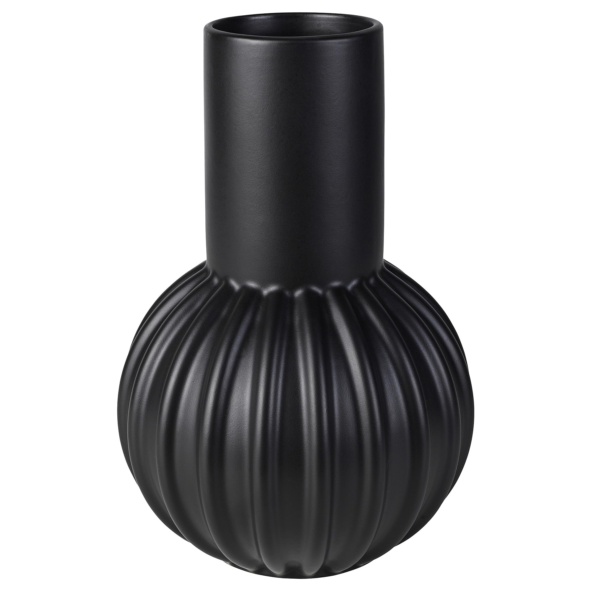 Vase noir SKOGSTUNDRA 27 cm en céramique design pour fleurs