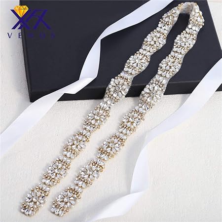 Rhinestone ribbon belt Outlet
