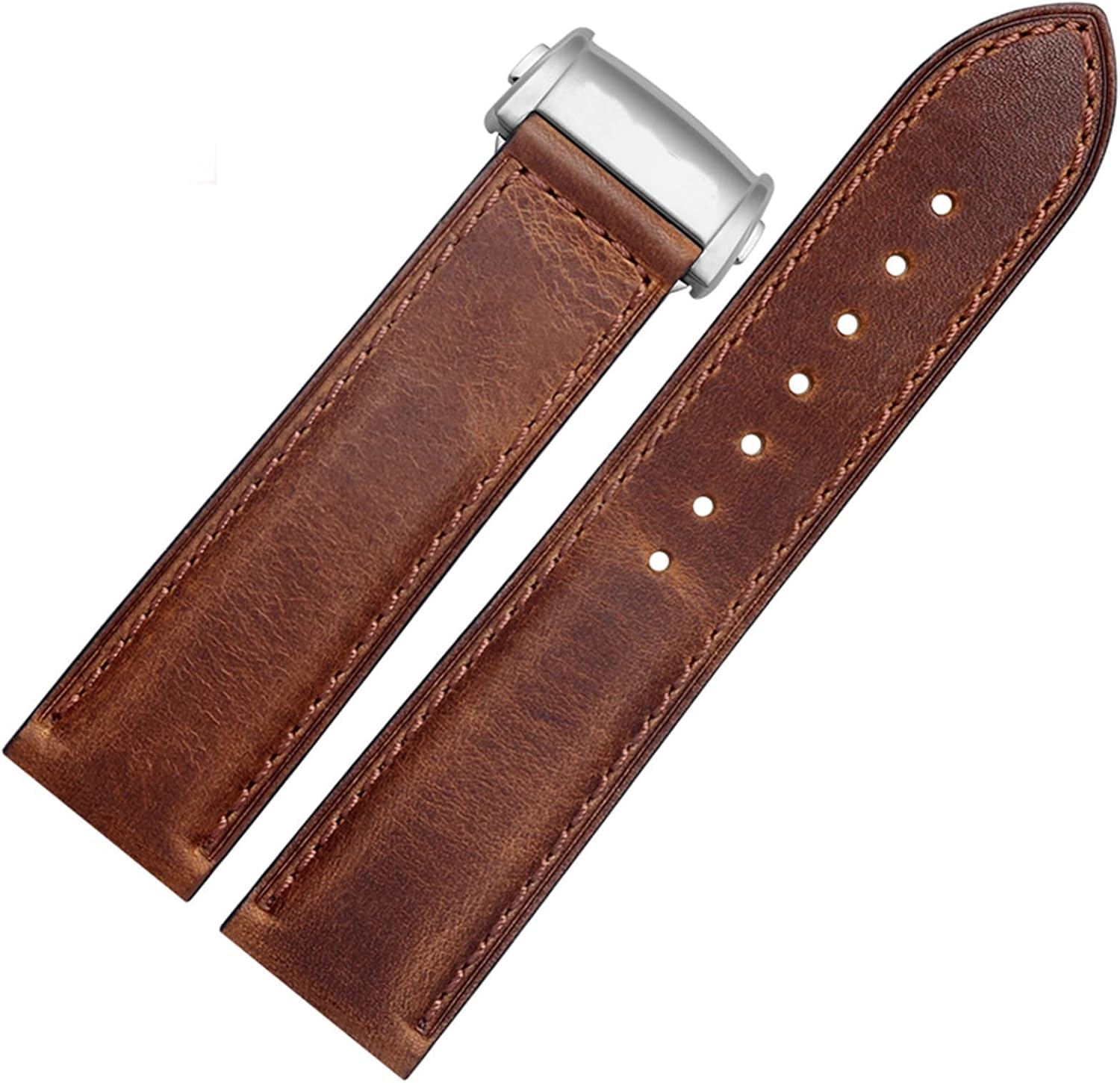 Cowhide Leather 20mm 22mm Strap Folding Buckle For