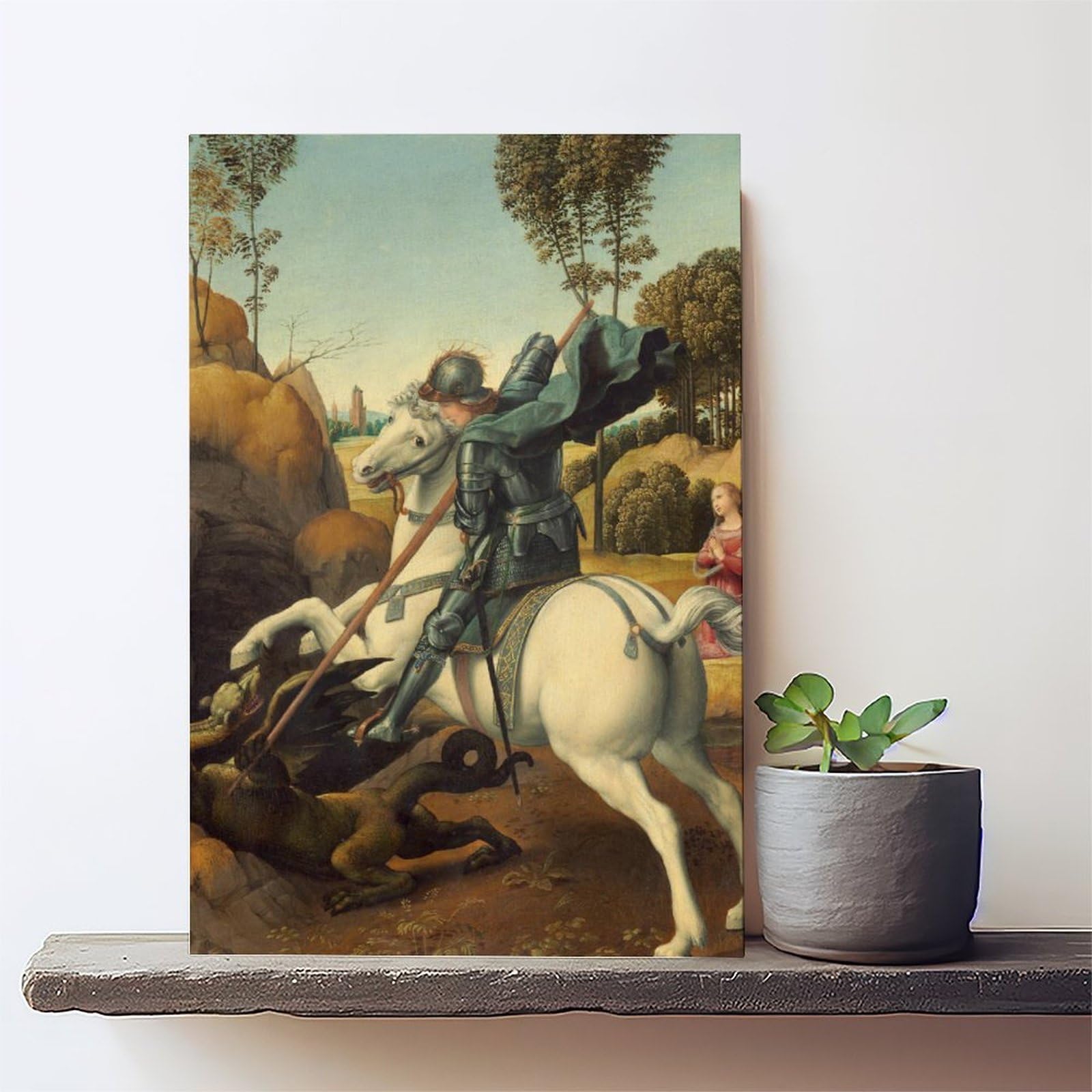 WCYB Raffaello Sanzio Poster, Motiv: Heiliger Georg und der Drache von Raffaello Sanzio, Kunstdruck, Rahmen, 40,6 x 61 cm (L x B)