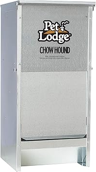 Pet Lodge Automatic Dog Feeder | Chow Hound Outdoor Pet Feeder | Tough Galvanized Steel | Made in USA | 12 Pound