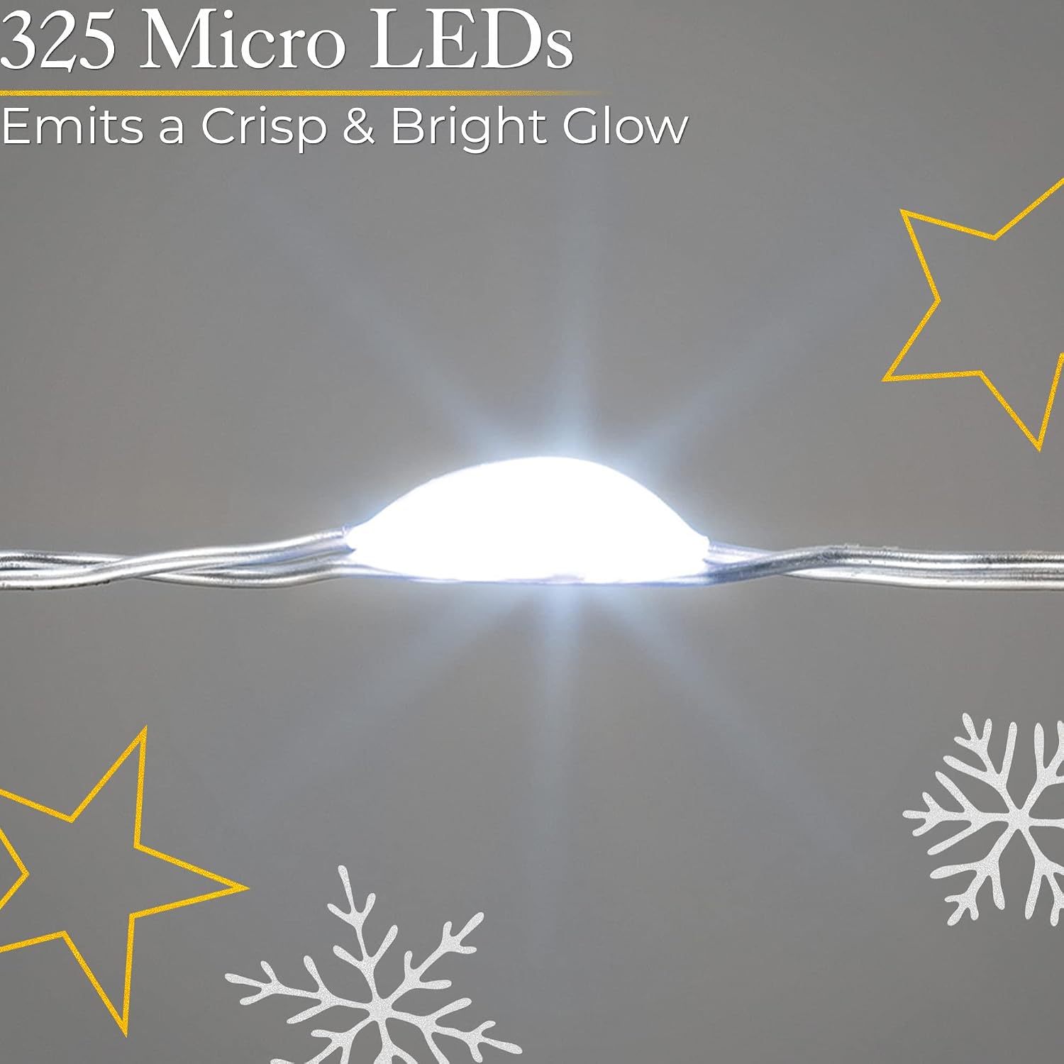 CHRISTOW Christmas Curtain Lights for Windows 9 Snowflake String Light Decoration, 325 White Micro LEDs - Image 4