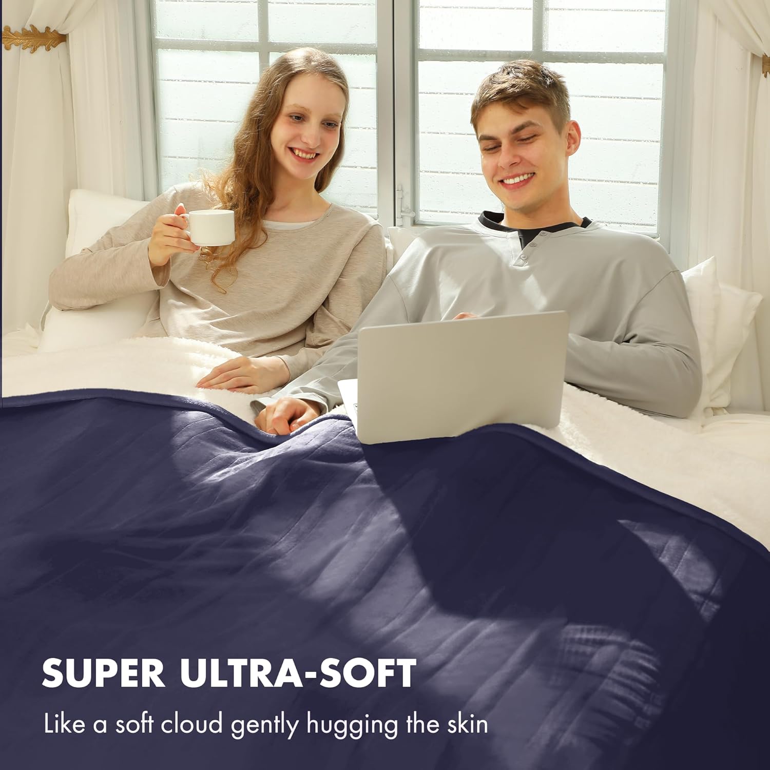 Heated Blanket Queen Size 84" x 90" - Warm Flannel Sherpa Electric Blanket with Dual Control for Home, 5 Heating Levels & 10 Hours Auto Off, Overheat Protection (Purple) - Image 7