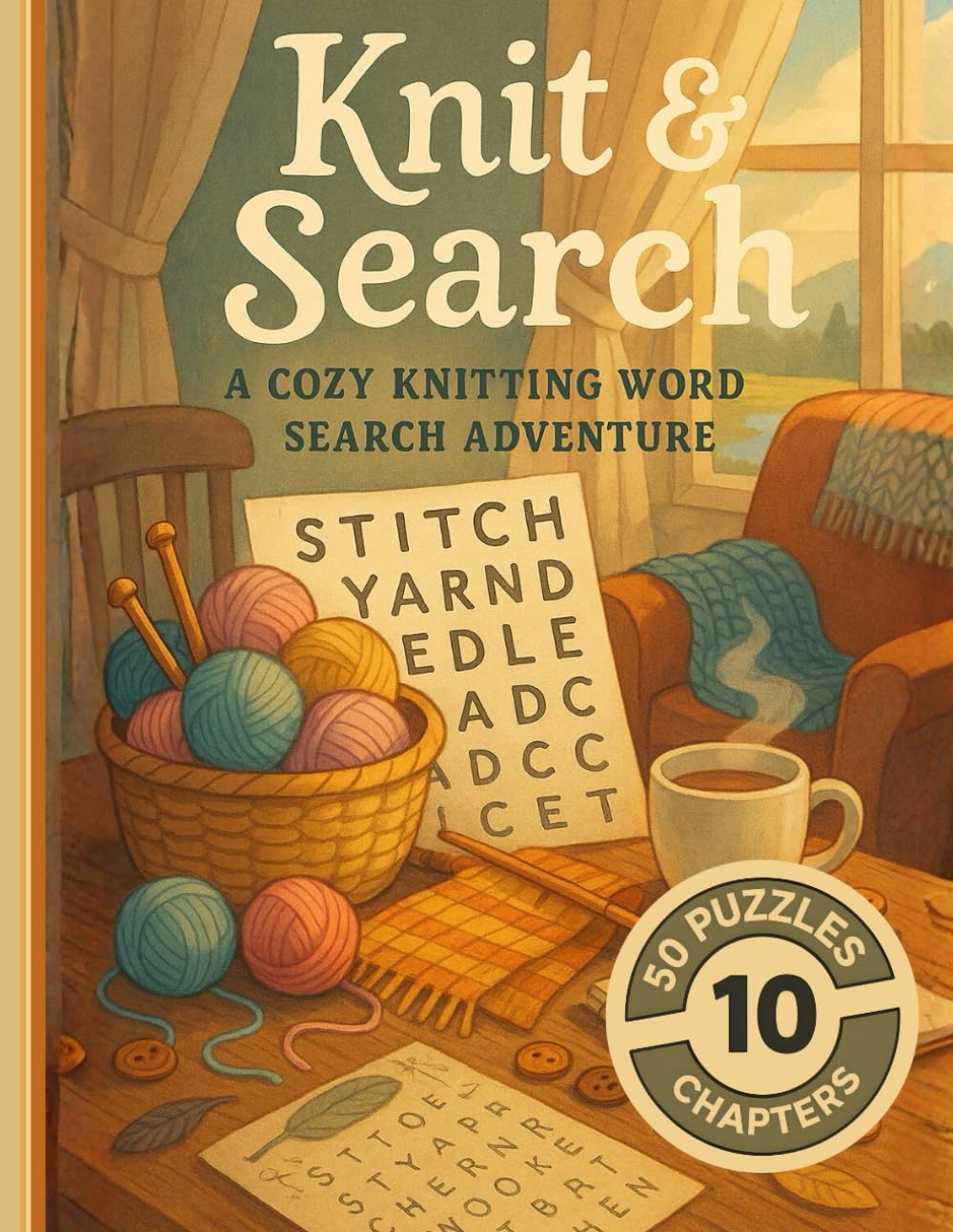 Knitting Word Search Book: 50 Cozy Puzzles for Needlework Lovers: Relaxing Brain Games with Yarn, Patterns & Knitting Terms | Perfect Gift for Knitters & Crafters | Large Print Adult Activity Book