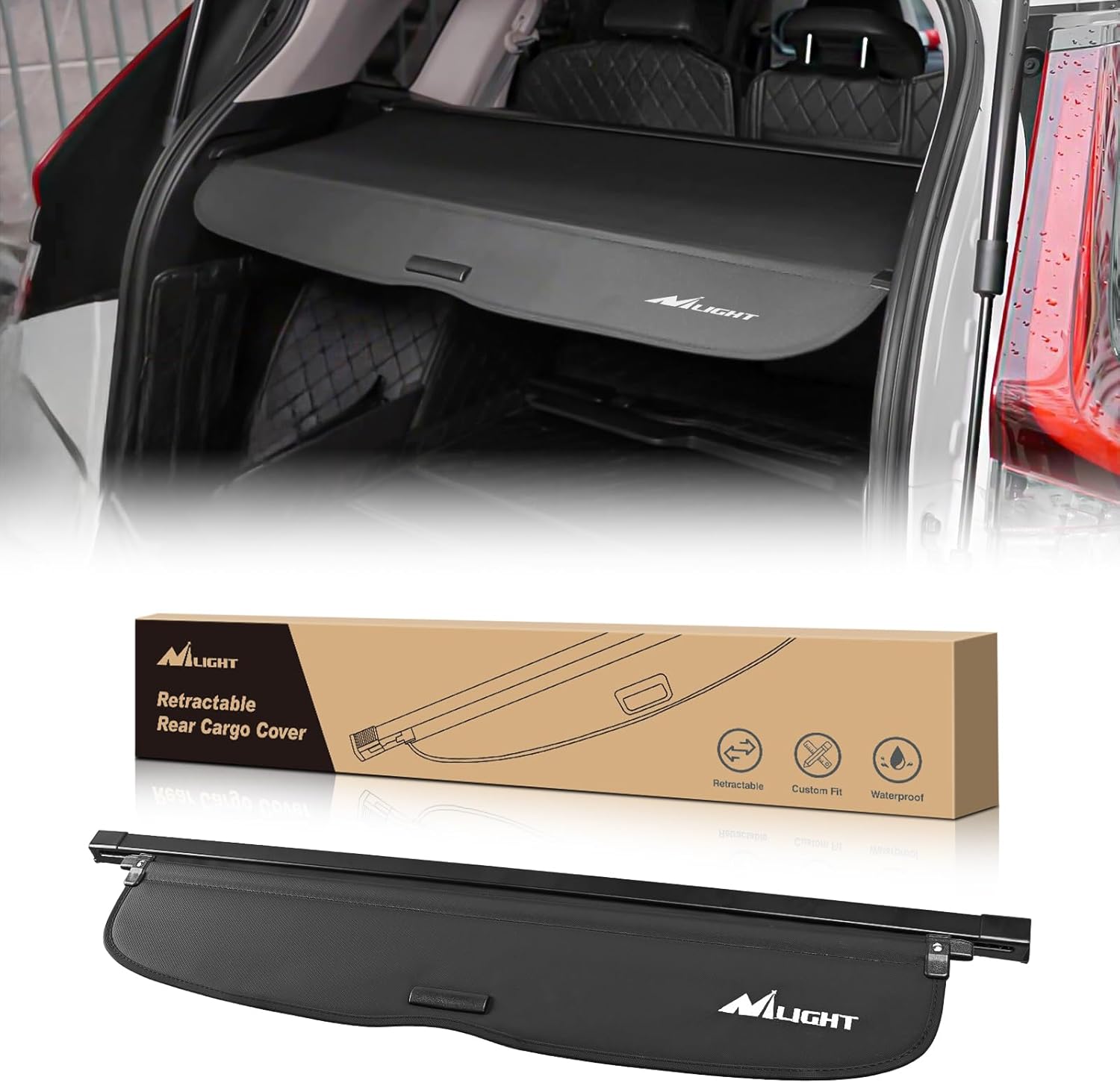 Nilight Trunk Cargo Cover for Hyundai Tucson Accessories 2021 2022 2023 2024, Retractable Trunk Cargo Cover Security Shade Cargo Cover, 1-Pack