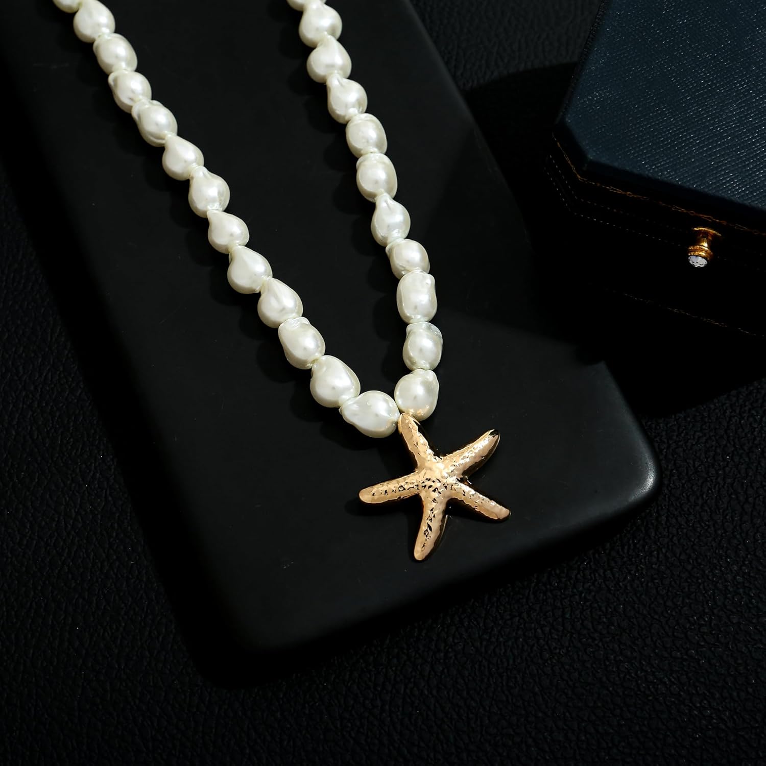 CLASSYZINT Gold Starfish Pendant Necklace Baroque Simulated Pearl Necklace for Women Summer Beach Jewelry - Image 4