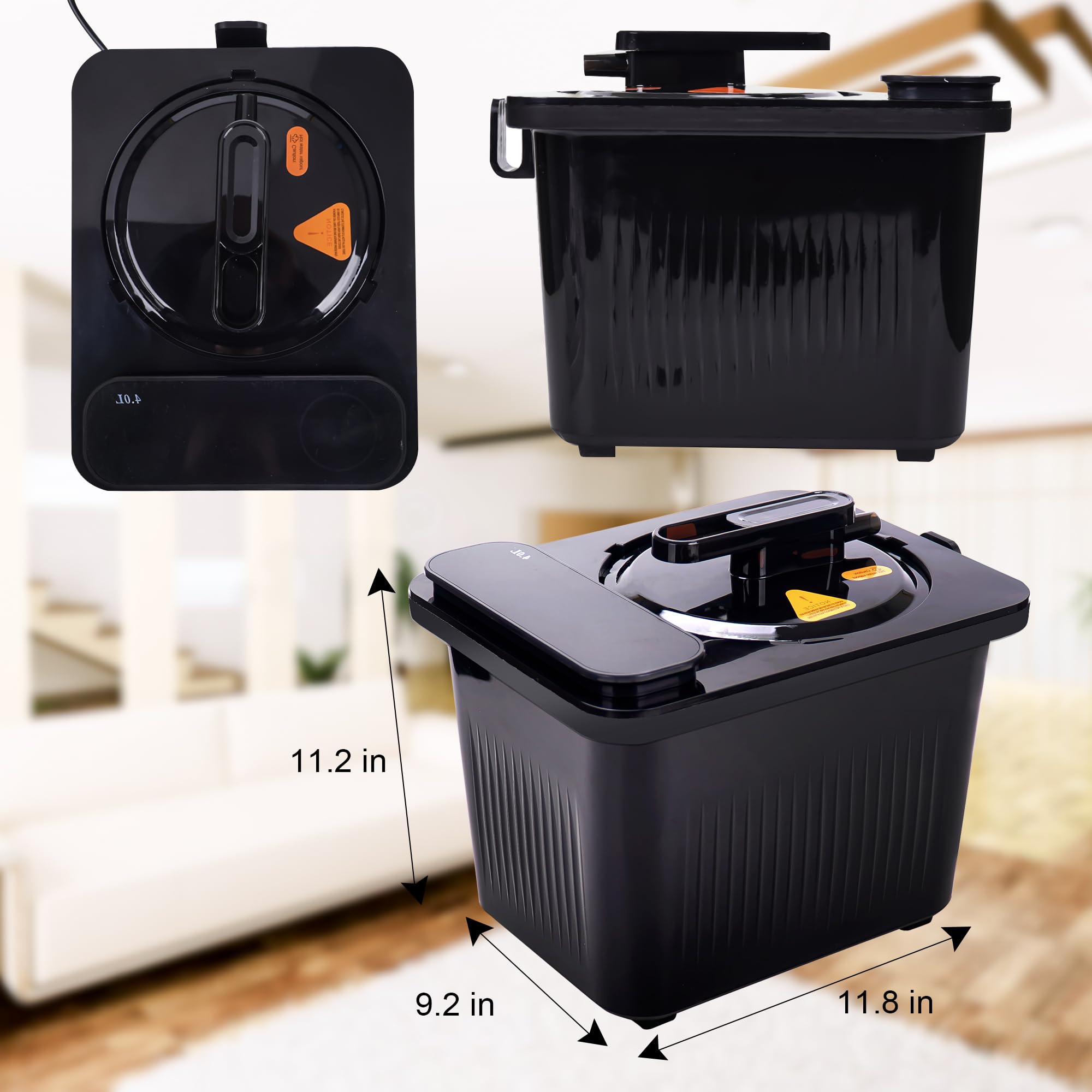 MOKARO Sauna Steamer Portable Pot 4 Liters, Portable Sauna Steamer for Sauna, Home SPA Fumigation Steam Machine for Body Detox Timer Display and Remote Control (110V,Polishing, US Plug) (Black)