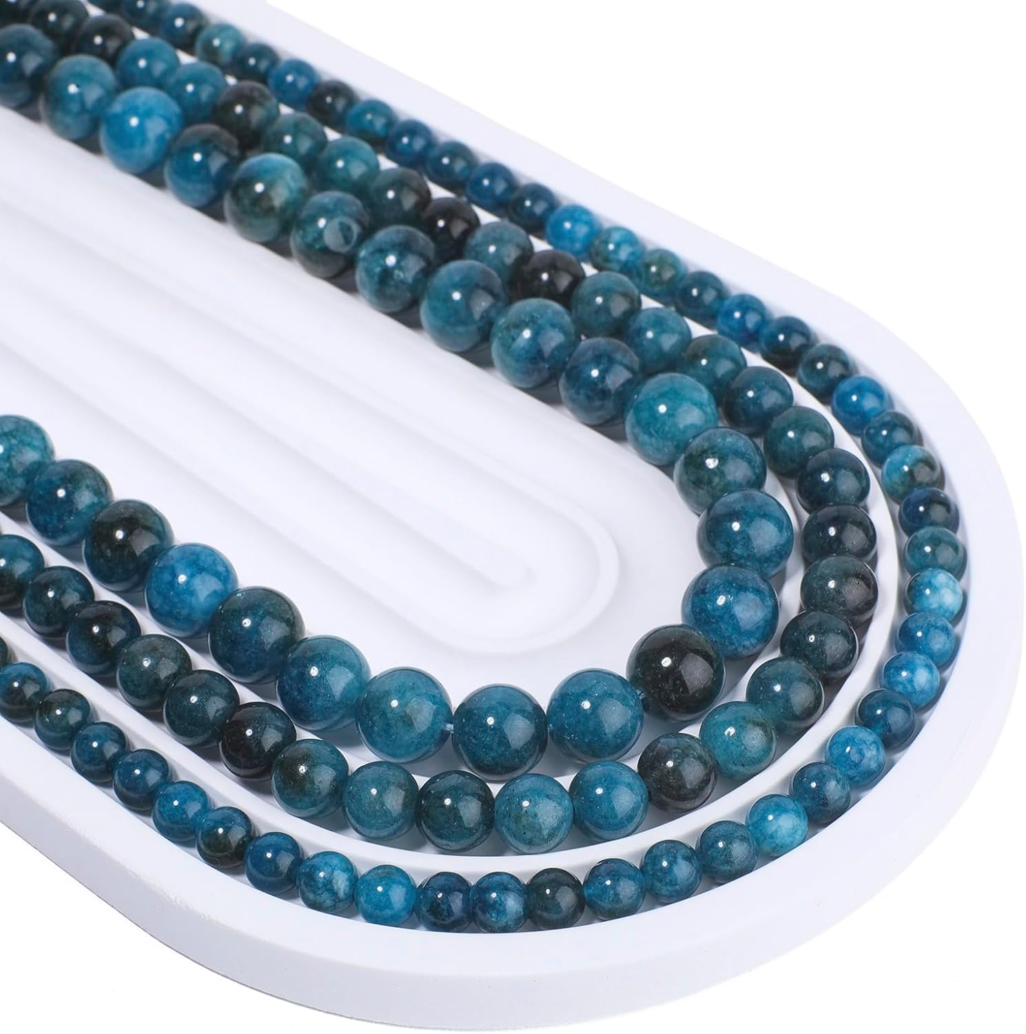 About 45pcs Assorted Green Burmese Jade Natural Loose Stone Beads for Bracelets 8mm Beads for Jewelry Making, Round Gemstone Bead for Necklace，Birthday Gifts for Women Crafts for Adults image 2