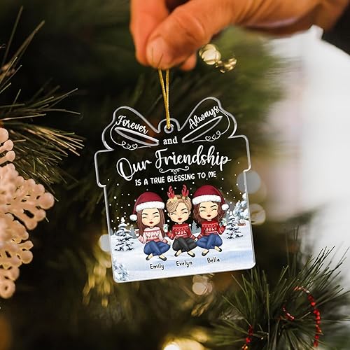 Miniatura 4 de Pawfect House Our Friendship is A True Blessing to Me, adornos de Navidad personalizados 2023, regalos de amistad para mejores amigas, Navidad,