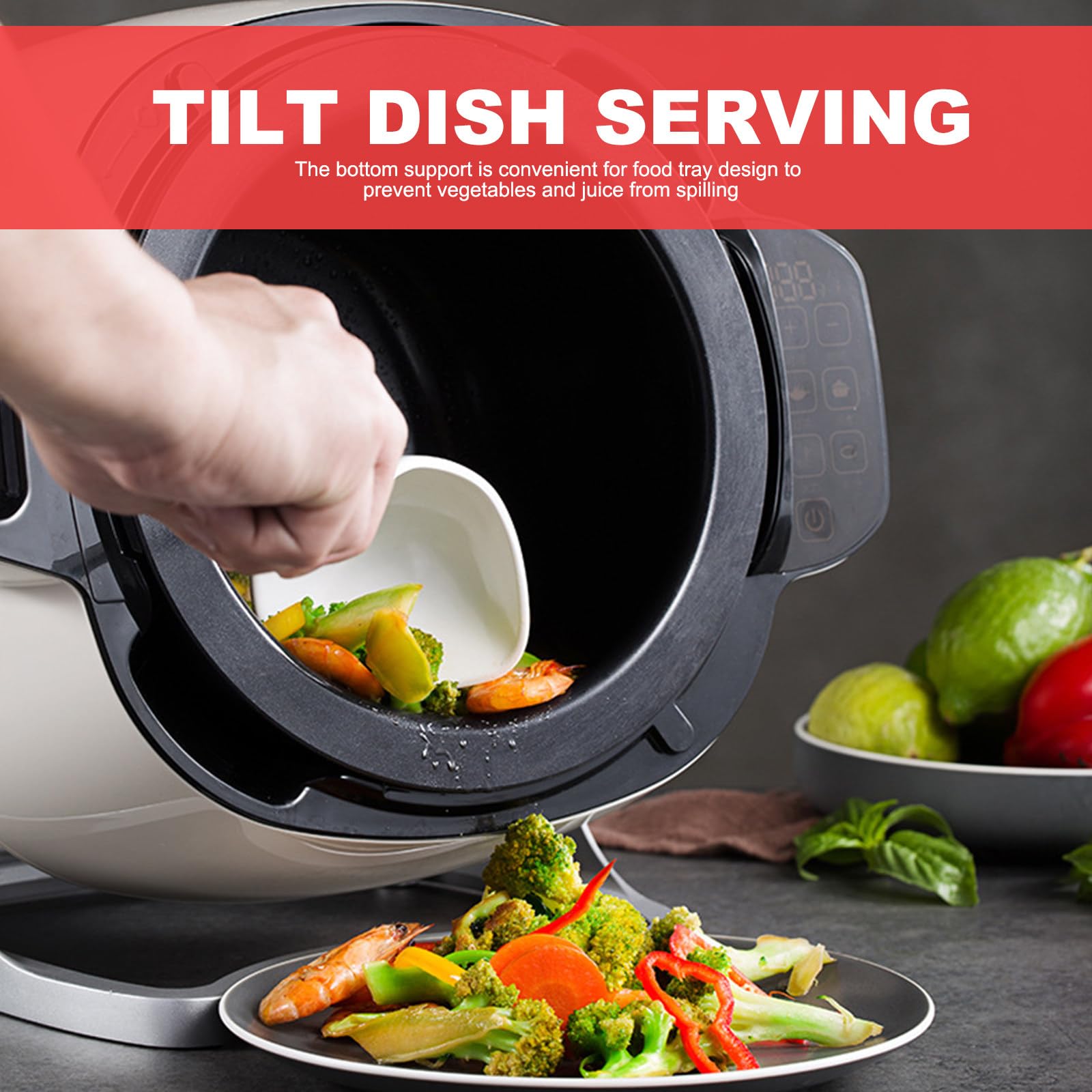 Macchina automatica per riso fritto, rotazione a 360°, stile tamburo per mescolare e stufare, include 3 utensili da cucina per una comoda preparazione dei pasti
