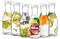 Vista 26 de Paquete de 12 jarras de plástico transparentes de 50 onzas con tapa negra; contenedores de agua resistentes de alta calidad que son excelentes