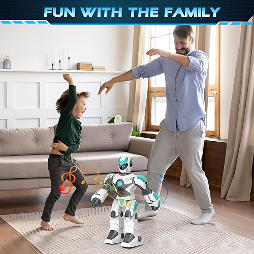 Miniatura 8 de VATOS Robot de control remoto para niños extra grande, 15.4 pulgadas, programable, robot RC juguete con baile cantante, detección de gestos y