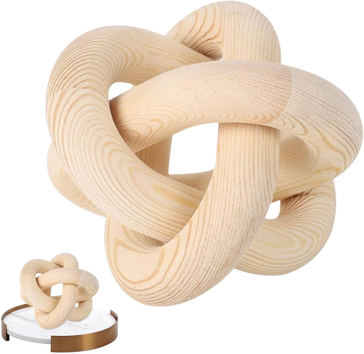 Rool Holzknoten Deko - Natürliche Tischdekoration Für Wohnzimmer Und Regal